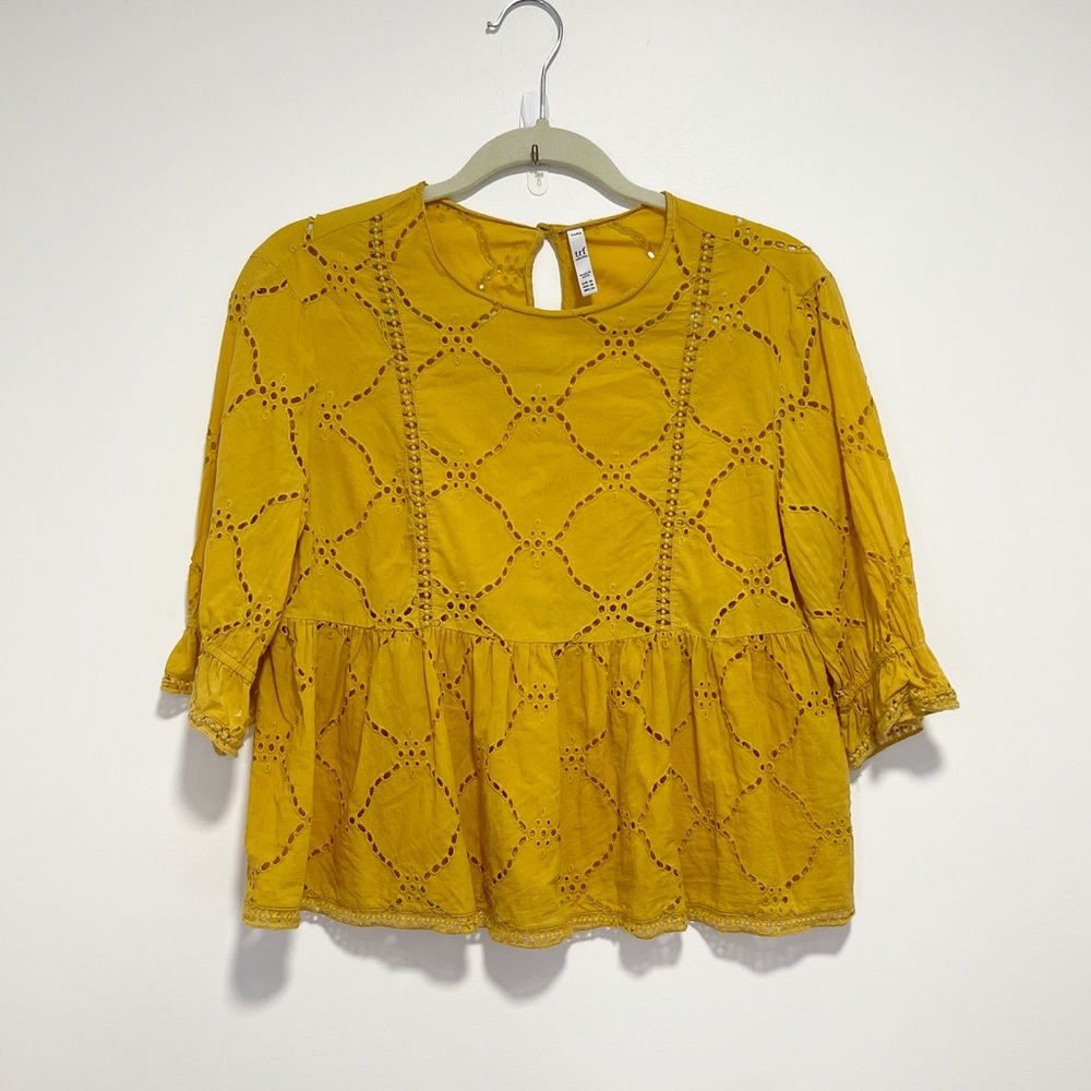 Zara yellow lace top